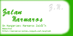 zalan marmaros business card